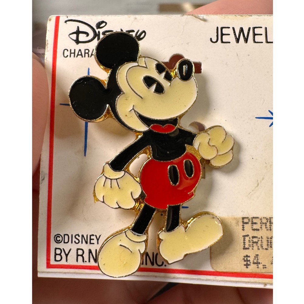Vintage Disney Mickey Mouse Enamel Pin – Classic Red Shorts‎ Design